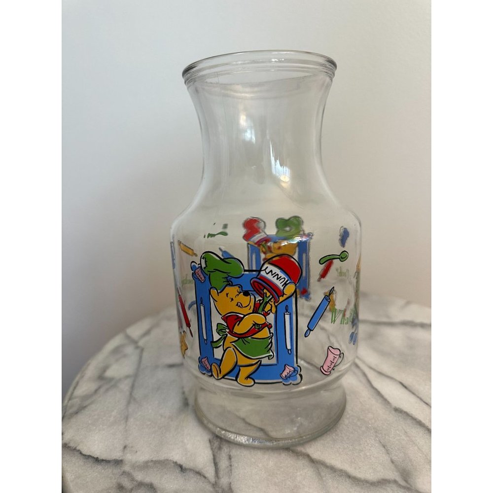 Vintage Anchor Hocking Disney Winnie The‎ Pooh "What's Cooking Pooh?" carafe